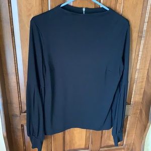 Balloon sleeve black top